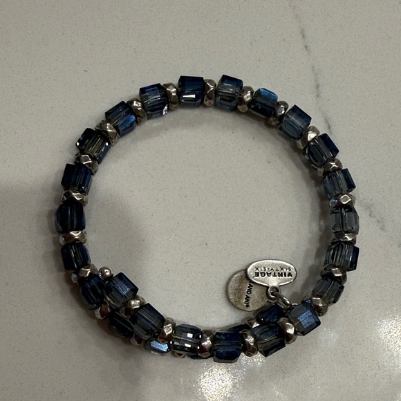 Alex and Ani Blue and Silver Beaded Wrap Bracelet - Picture 3 of 6